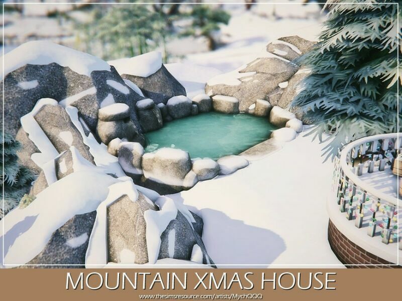 sims 4 cc mountain xmas house unfurnished by mychqqq 3