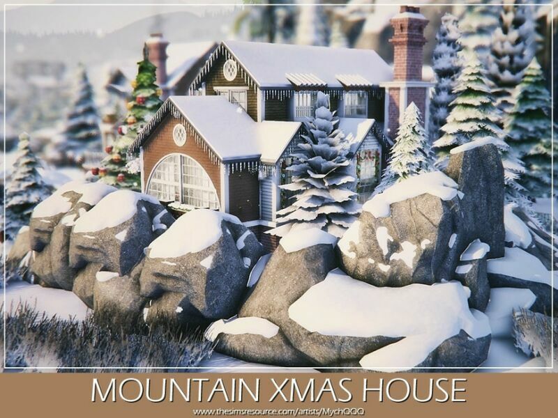 sims 4 cc mountain xmas house unfurnished by mychqqq 5