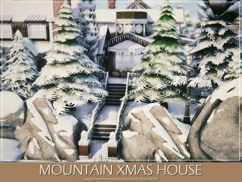 sims 4 cc mountain xmas house unfurnished by mychqqq 6