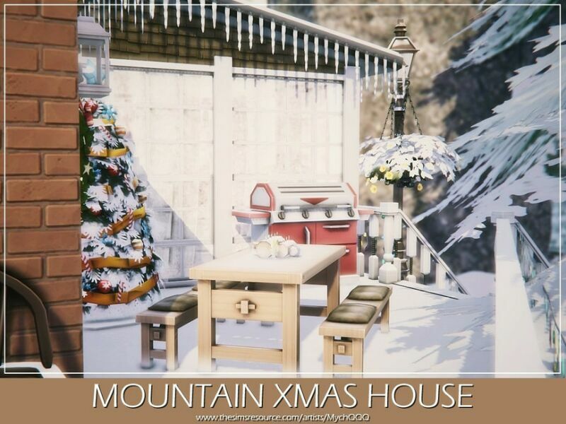 sims 4 cc mountain xmas house unfurnished by mychqqq 7