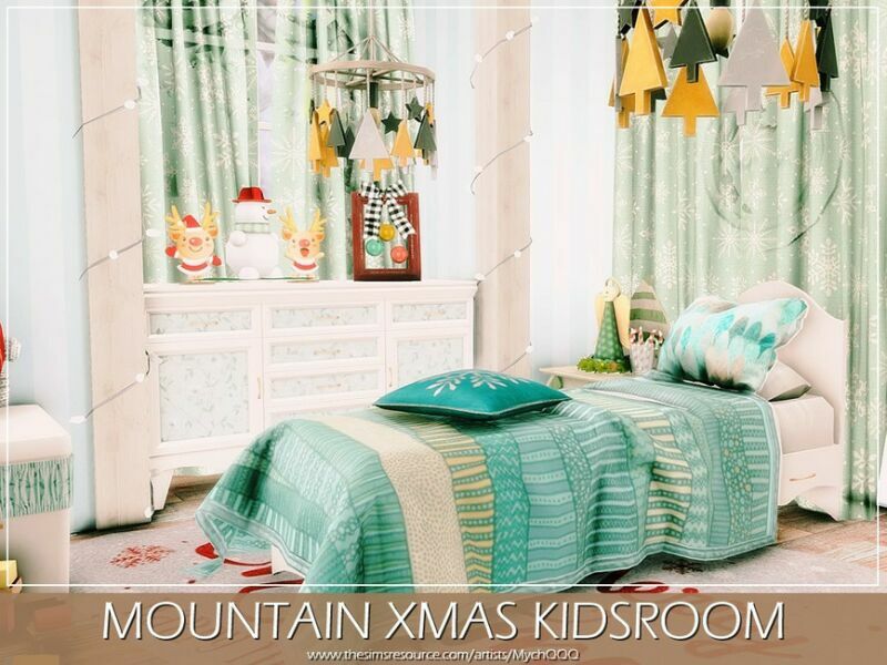 Mountain Xmas Kidsroom By Mychqqq Sims 4 CC