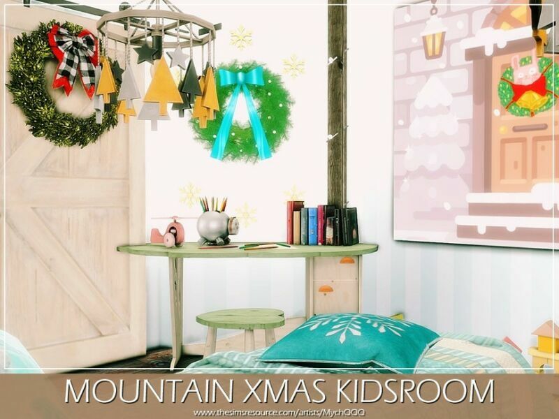 sims 4 cc mountain xmas kidsroom by mychqqq 3