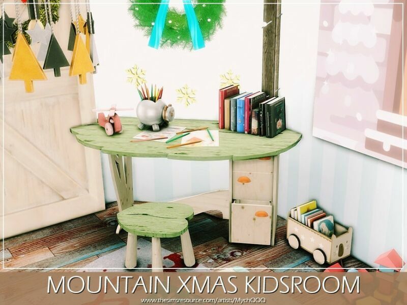 sims 4 cc mountain xmas kidsroom by mychqqq 4