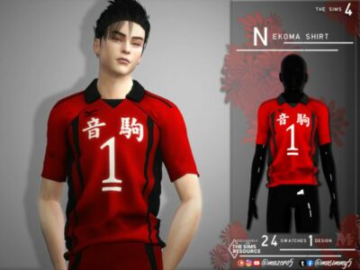 Nekoma Shirt By Mazero5 Sims 4 CC