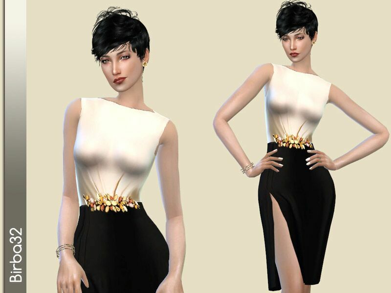 NEW Year Dress By Birba32 Sims 4 CC