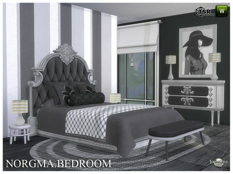 sims 4 cc norgma bedroom by jomsims 3