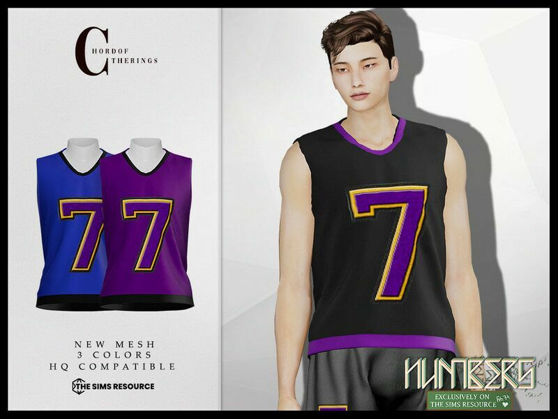 Numbers Athletic TOP T-576 Sims 4 CC