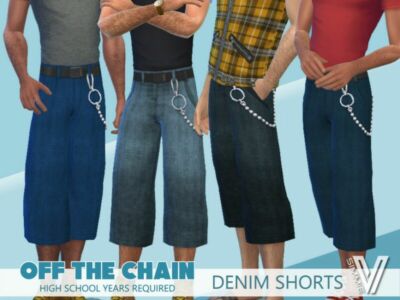 OFF The Chain Denim Shorts By Simmiev Sims 4 CC