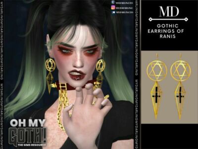 OH MY Goth Earrings Of Ranis By Mydarling20 Sims 4 CC