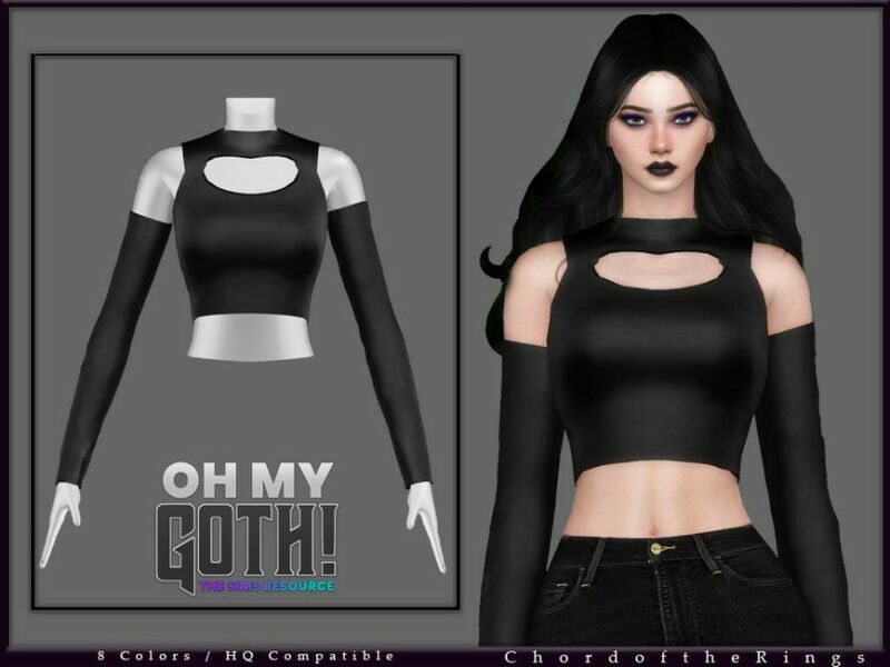 OH MY Goth Gothic TOP By Chordoftherings Sims 4 CC