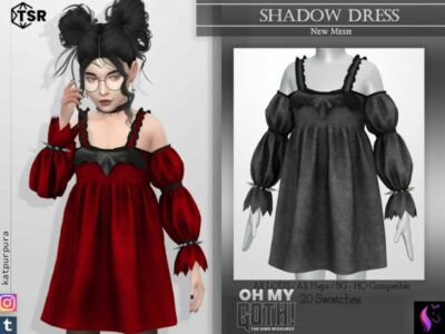 OH MY Goth! Shadow Dress By Katpurpura Sims 4 CC