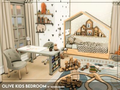 Olive Kids Bedroom (TSR Only CC) By Xogerardine Sims 4 CC