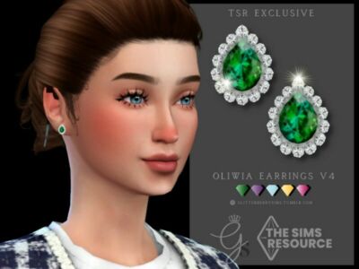 Oliwia Earrings V4 By Glitterberryfly Sims 4 CC