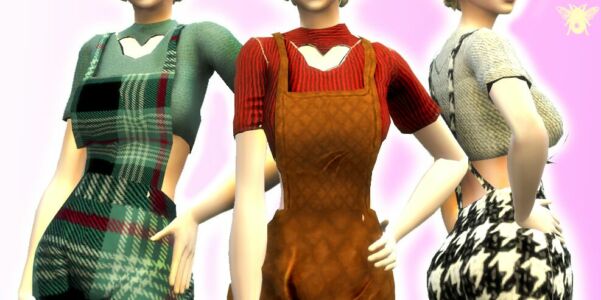 Overall Romper With Heart Sims 4 CC