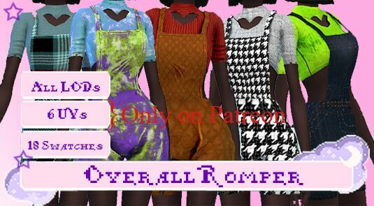 sims 4 cc overall romper with heart 3