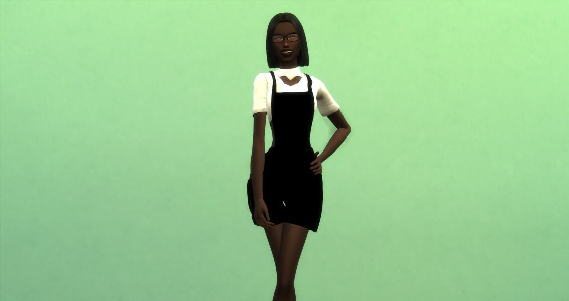 sims 4 cc overall romper with heart 5