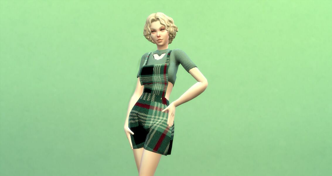 sims 4 cc overall romper with heart 6