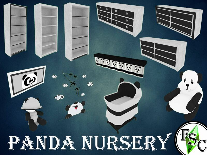 Panda Nursery SET By Floridaysimscreations Sims 4 CC