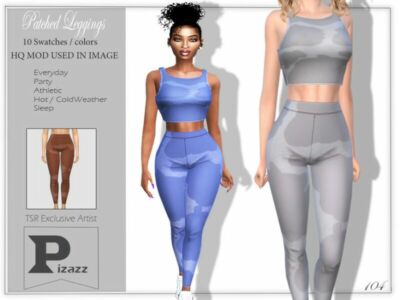 Patched Leggings By Pizazz Sims 4 CC