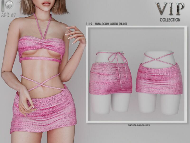 [Patreon] (Early Access) Bubblegum Outfit (Skirt) P119 By Busra-Tr Sims 4 CC