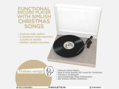 Patreon Early Release Scripted – Teskwa Songs Record Player By Syboubou Sims 4 CC