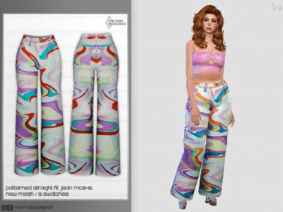 Patterned Straight FIT Jean MC345 By Mermaladesimtr Sims 4 CC