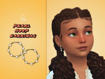 Pearl Hoop Earrings For Kids By Simlasya Sims 4 CC