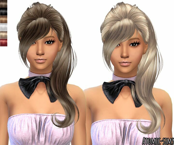 Peggyzone Hair 4697 (Juice 107) Chinafaned V1 Retexture By Atomic-Sims Sims 4 CC