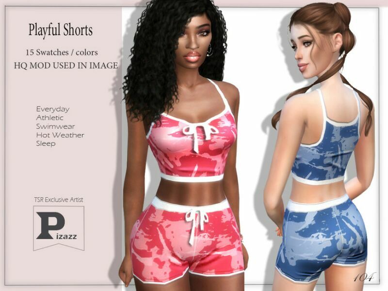 Playful Shorts By Pizazz Sims 4 CC