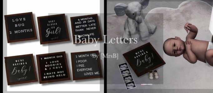 Pregnancy Letterboard | CC By Mrsbarbiex3 Sims 4 CC