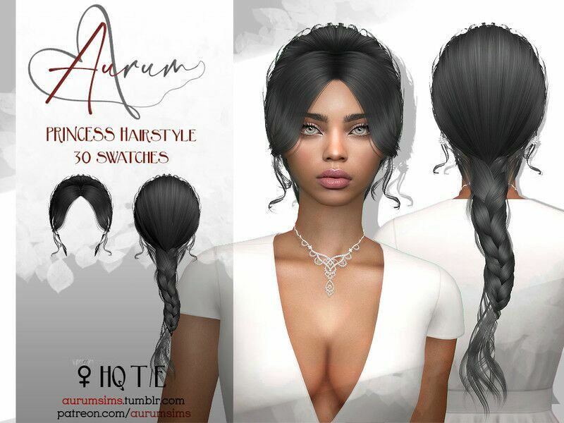 Princess – Female Braid Hairstyle By Aurummusik Sims 4 CC