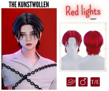 RED Lights Hairstyle Sims 4 CC