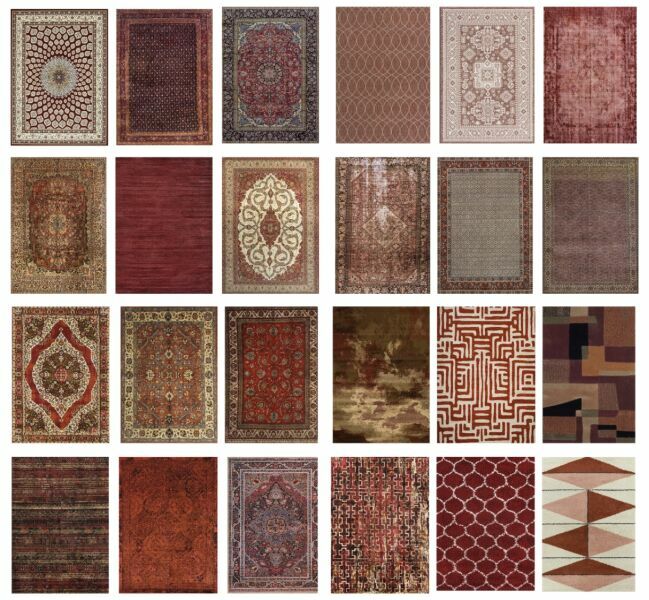 RED RUG Collection CC By Similebuilds Sims 4 CC