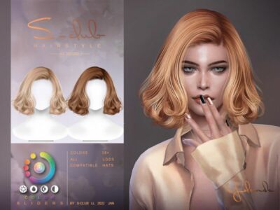 Retro Short Curls (Yolanda) By S-Club Sims 4 CC