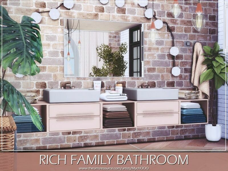 Rich Family Bathroom By Mychqqq Sims 4 CC