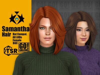 Samantha Hair By Goamazons Sims 4 CC