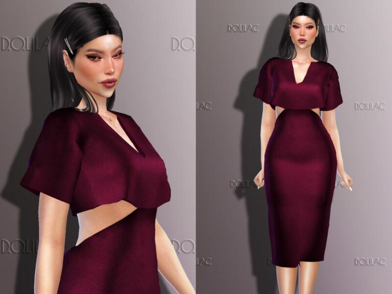 Satin Dress DO276 Sims 4 CC