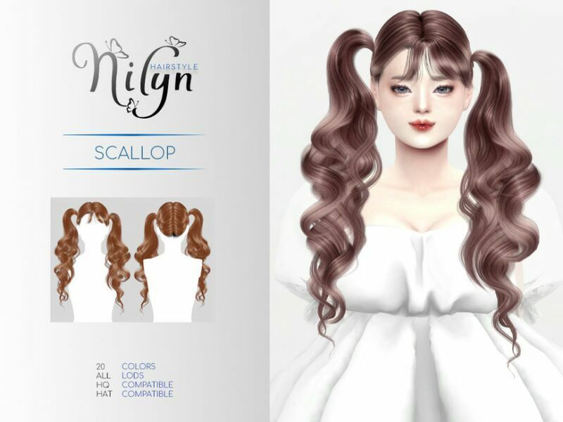 Scallop Hair – NEW Mesh By Nilyn Sims 4 CC