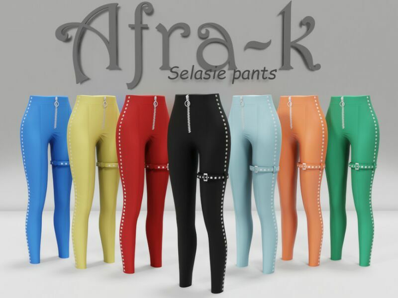 sims 4 cc selasie studded pants by akaysims 2