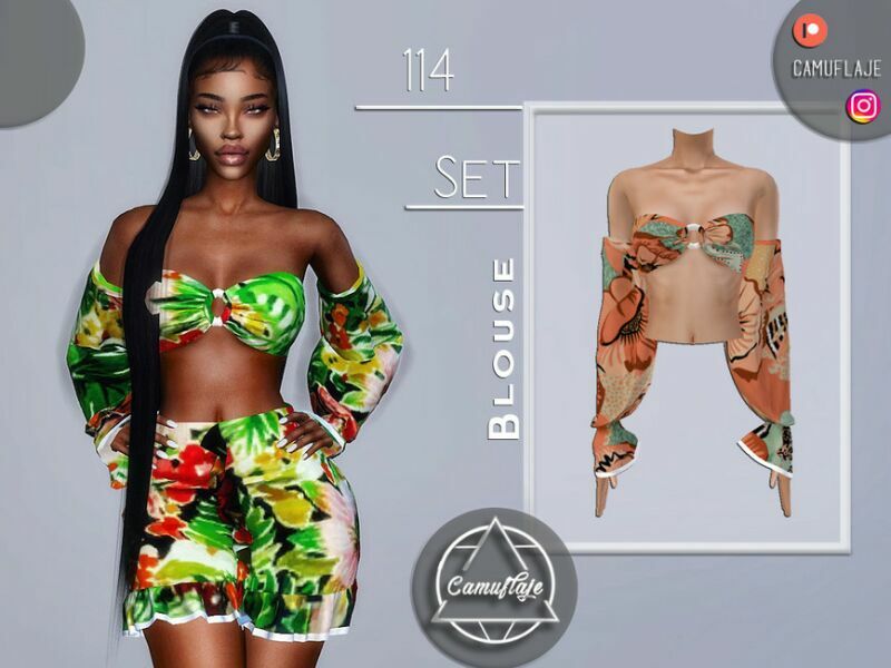 SET 114 – Blouse By Camuflaje Sims 4 CC