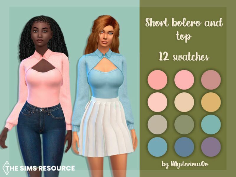 Short Bolero And TOP By Mysteriousoo Sims 4 CC