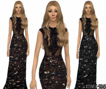 Simchic Valentino Chocolate Gown Conversion By Atomic-Sims Sims 4 CC