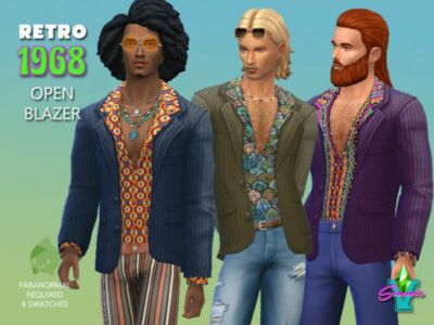 Simmiev Retro68 Open Blazer By Simmiev Sims 4 CC