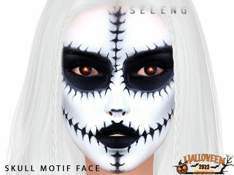 Skull Motif Face By Seleng Sims 4 CC