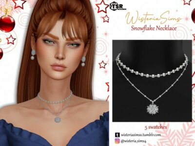 Snowflake Necklace By Wisteriasims Sims 4 CC