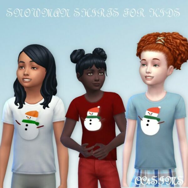 Snowman Shirts For Kids Sims 4 CC