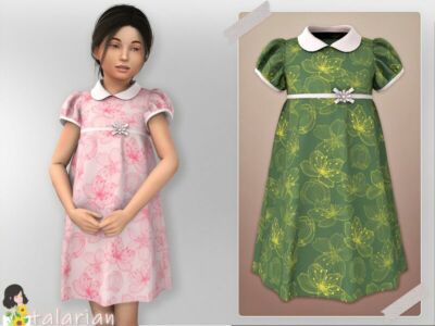 Sofia Dress With Lantern Sleeves For / Everyday Sims 4 CC