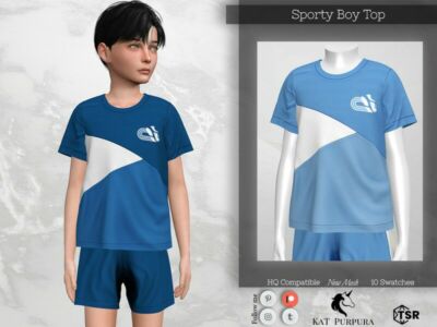 Sporty BOY TOP (CM) Sims 4 CC