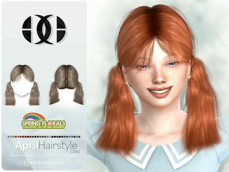 Spring Florals April Hairstyle Child By Darknightt Sims 4 CC