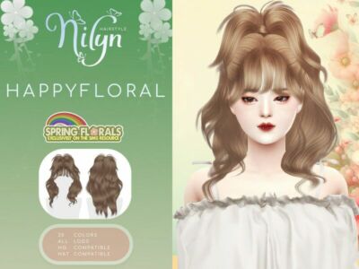 Springflorals Happyfloral Hair By Nilyn Sims 4 CC